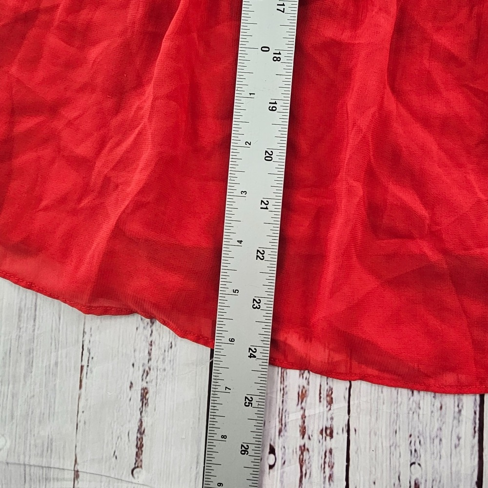 Time and True Red Accordian Pleat Sleeveless Swing Top Women's M - Picture 5 of 9